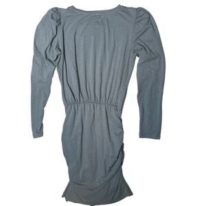 Sundry Anthropologie Blue Long Sleeve Knit Dress Elastic Waist Size 3 Made USA